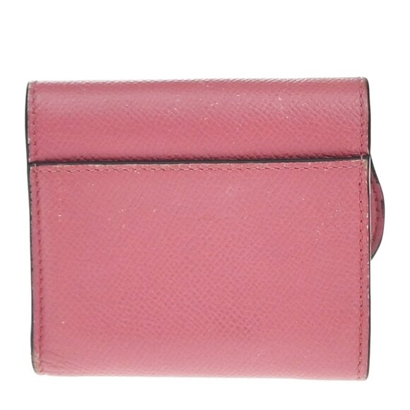 CHRISTIAN DIOR Logo Saddle Trifold Compact Wallet Leather Pink GHW Italy - Picture 3 of 13